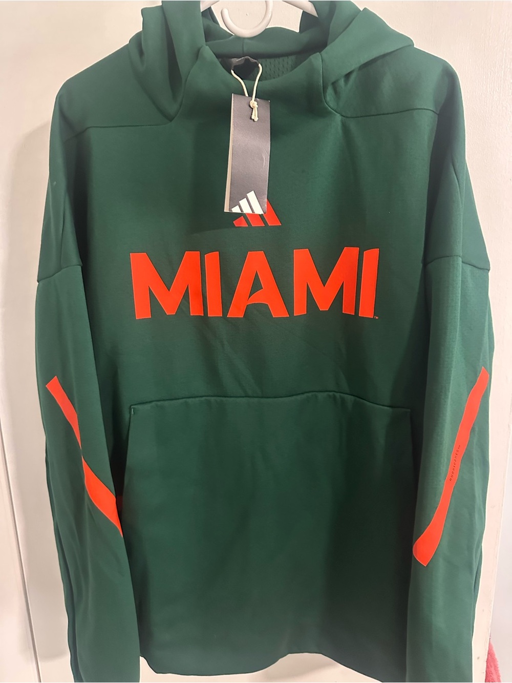 Adidas Men’s Miami Hurricanes Pullover Hooded Sweatshirt